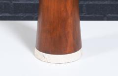 Italian Travertine Walnut Cone Style Table Lamp - 4394363