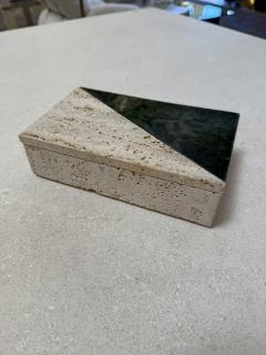 Italian Travertine and Marble Box 1970s - 4459086