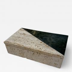 Italian Travertine and Marble Box 1970s - 4459109