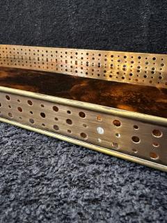 Italian Tray in Plexiglass and brass 80s - 3907364