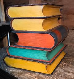 Italian Trompe lOeil Tole Painted Liddedv End Table 1940 50s - 4348820