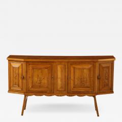 Italian Tuscan Art Deco Carved Oak Sideboard or Credenza circa 1940 - 2922106