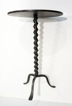Italian Twisted Cast Iron Customizable Fuchsia Glass Color Side Coffee Table - 2556140