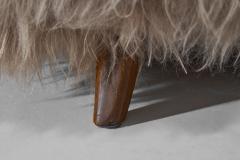 Italian Two Seater Sofa with Longhair Sheepskin Italy ca 1940s - 4100102