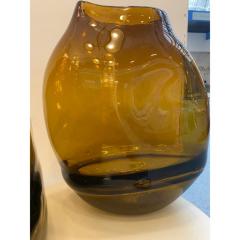 Italian Unique Artistic Murano Glass Vases Amber Fume - 4350340