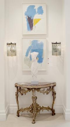 Italian Venetian Gilt Marble Console Table - 1428667