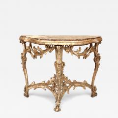 Italian Venetian Gilt Marble Console Table - 4634683