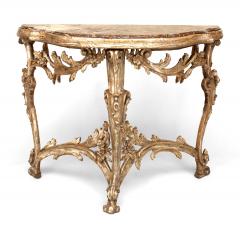 Italian Venetian Gilt Marble Console Table - 4634688