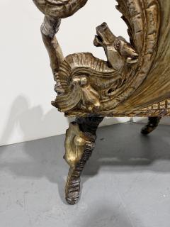 Italian Venetian Grotto 19th Cent silver gilt and polychromed trimmed loveseat - 4626226