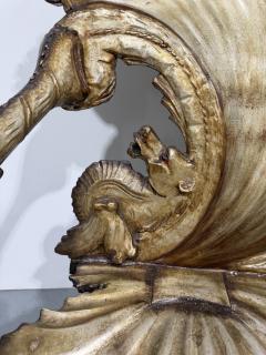 Italian Venetian Grotto 19th Cent silver gilt and polychromed trimmed loveseat - 4626228