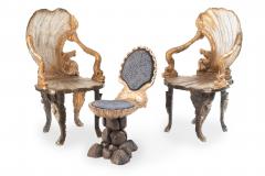 Italian Venetian Grotto Hinged Clam Shell Chairs - 1419101