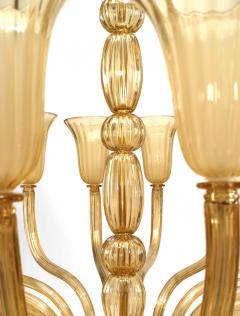 Italian Venetian Murano Amber Glass Chandelier - 4628564