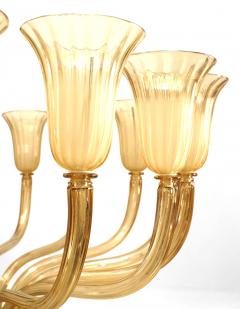 Italian Venetian Murano Amber Glass Chandelier - 4628565