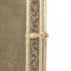 Italian Venetian Murano Etched Floral Design Wall Mirror - 4630812