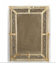 Italian Venetian Murano Etched Floral Design Wall Mirrors - 4630738