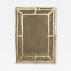 Italian Venetian Murano Etched Floral Design Wall Mirrors - 4646507