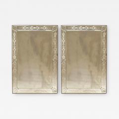 Italian Venetian Murano Etched Wall Mirrors - 1403273