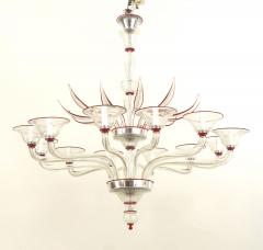Italian Venetian Murano Glass Feather Chandelier - 4628640