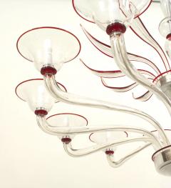 Italian Venetian Murano Glass Feather Chandelier - 4628642