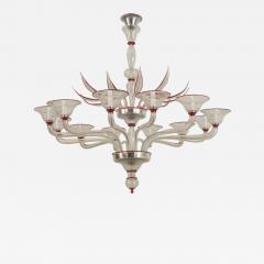 Italian Venetian Murano Glass Feather Chandelier - 4642363