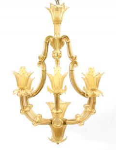 Italian Venetian Murano Gold Dusted Bamboo Chandelier - 737703