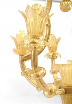 Italian Venetian Murano Gold Dusted Bamboo Chandelier - 737704