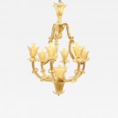 Italian Venetian Murano Gold Dusted Bamboo Chandelier - 740604