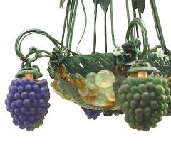 Italian Venetian Murano Grape and Flower Chandelier - 4639534