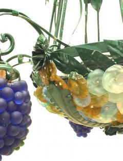 Italian Venetian Murano Grape and Flower Chandelier - 4639535