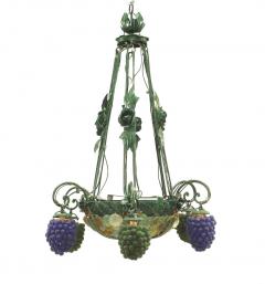 Italian Venetian Murano Grape and Flower Chandelier - 4692958