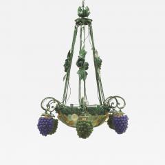 Italian Venetian Murano Grape and Flower Chandelier - 4693103