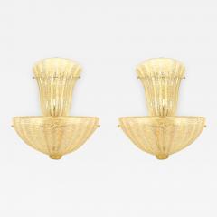 Italian Venetian Murano Rugiada Glass Wall Sconces - 1462348