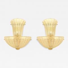 Italian Venetian Murano Rugiada Glass Wall Sconces - 4683105
