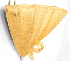 Italian Venetian Murano Ventola Gold Glass Wall Sconces - 1377117