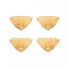 Italian Venetian Murano Ventola Gold Glass Wall Sconces - 4708659
