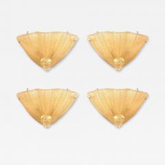 Italian Venetian Murano Ventola Gold Glass Wall Sconces - 4708714