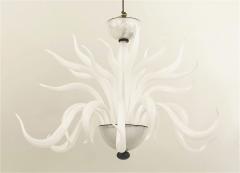 Italian Venetian Murano White Glass Chandelier - 4628470