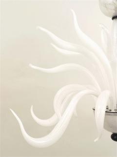 Italian Venetian Murano White Glass Chandelier - 4628472
