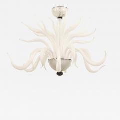 Italian Venetian Murano White Glass Chandelier - 4634681