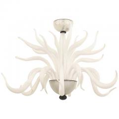 Italian Venetian Murano White Glass Chandelier - 4634686