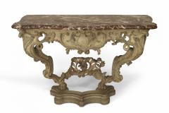 Italian Venetian Painted Marble Top Console Table - 1428651