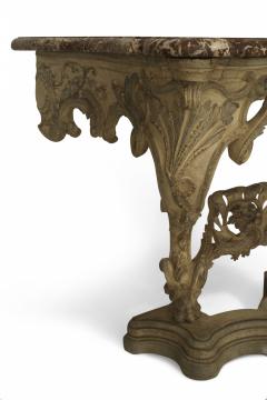 Italian Venetian Painted Marble Top Console Table - 1428657