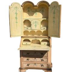 Italian Venetian Pink Chinoiserie Secretary Desk Cabinet - 4488937