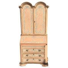 Italian Venetian Pink Chinoiserie Secretary Desk Cabinet - 4488938