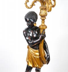 Italian Venetian Style Blackamoor Torchiere Floor Lamps Circa 1940s - 4823286