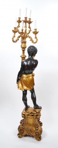 Italian Venetian Style Blackamoor Torchiere Floor Lamps Circa 1940s - 4823295