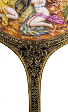 Italian Venetian Style Brass and Porcelain Hand Mirror - 4200604