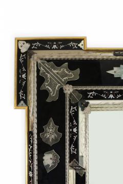 Italian Venetian Style Monumental Etched Glass Wall Mirror - 3173152