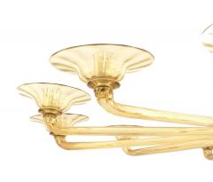 Italian Venetian Style Murano Amber Glass Chandelier - 4629251