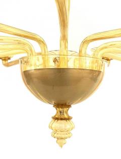 Italian Venetian Style Murano Amber Glass Chandelier - 4629252